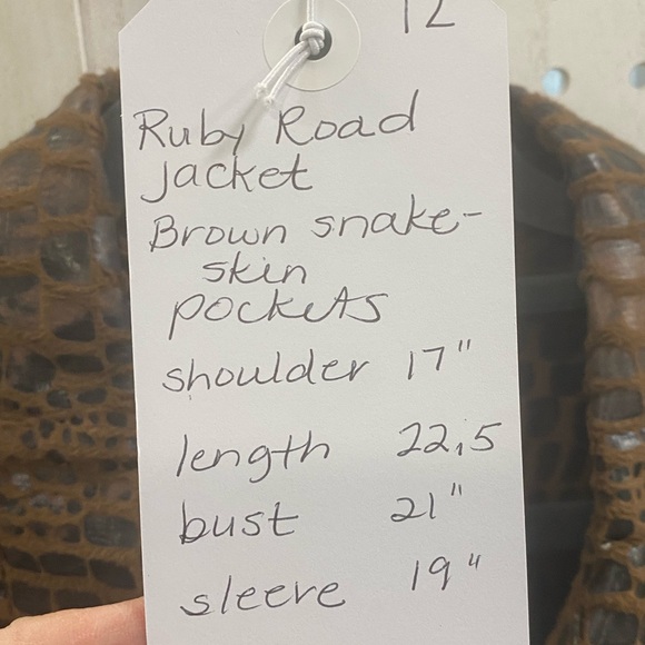 Ruby Rd. Brown Crocodile Pattern Jacket - Picture 3 of 3